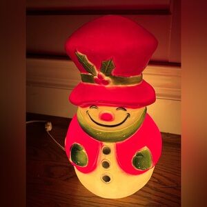 Vintage Union Products Snowman Blow Mold 14” Cord & Light Included